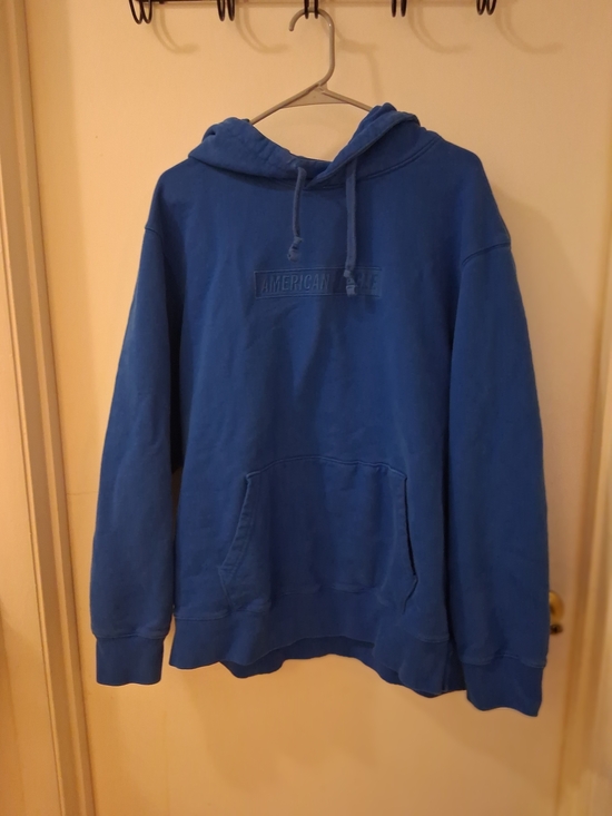 American Eagle Outfitters Other - American Eagle Men's Solid Blue Pullover Hoodie w/ Logo Kangaroo Pocket Size XXL